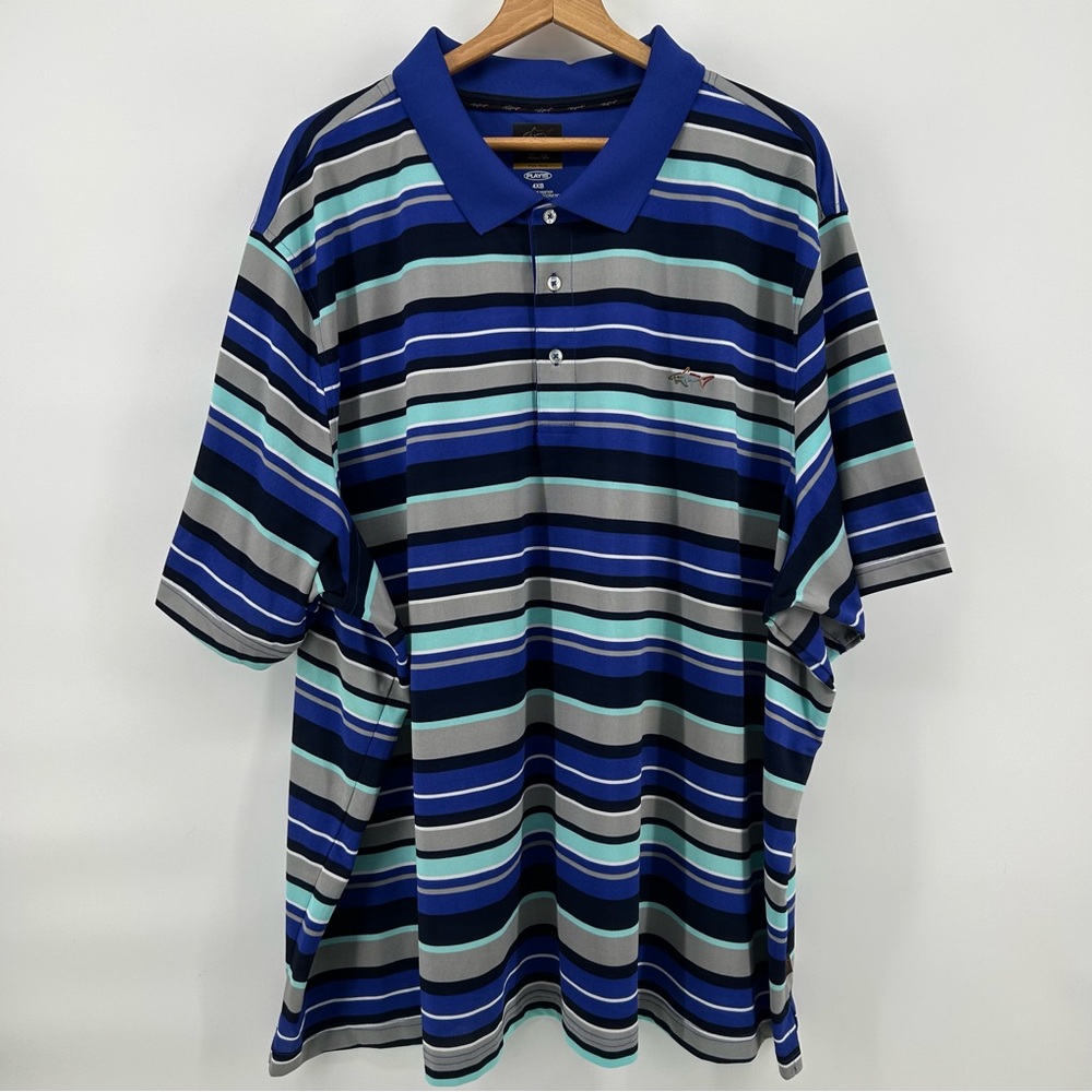 Greg Norman Play Dry Polo Mens‎ 4XB Big Tall Stripe Golf Shirt NWOT